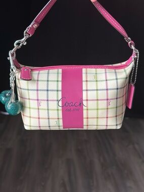 Y2K Coach Heritage Plaid Tattersall Mini Shoulder Bag - Vintage